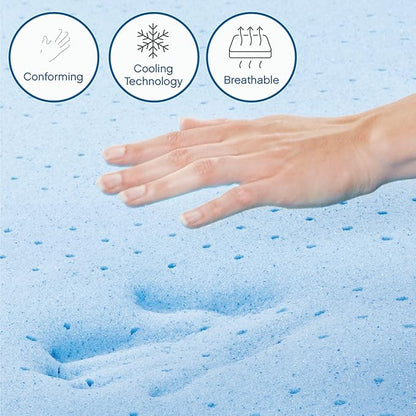Cool Gel Twin XL Mattress 6 Inch Memory Foam Medium Firm, Gel Memory Foam Mattress Twin XL Cooling, Made in the USA, 6" Depth with Pressure Relief, CertiPUR-US Certified Fiberglass Free, Bed