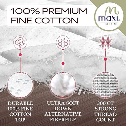 MAXI Cot Size (33 X 75) Mattress Pad - Luxurious Cotton Sateen Mattress Protector - Soft, Comfortable, & Breatheable Mattress Cover - Mattress Pad Protects Mattress from Dust, Dirt, Spills, & Stains