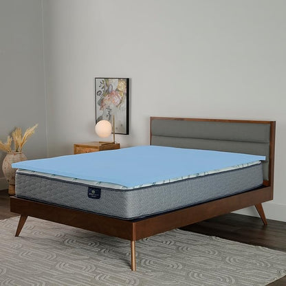 Serta Comfort Cool Memory Foam Mattress Topper, 1.5 Inch, Queen