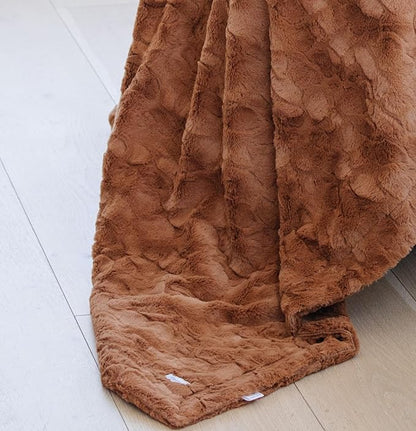 GRACED SOFT LUXURIES Throw Blanket Oversized Softest Warm Elegant Cozy Decorative Thick Faux Fur for Couch, Sofa, Bed, Living Room, Home (XL 60" x 80", Camel)