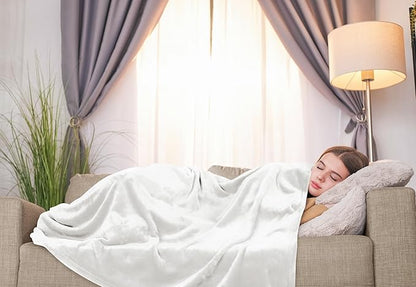 Utopia Bedding Fleece Blanket Throw Size White 300GSM Luxury Anti-Static Fuzzy Soft Microfiber Blanket for Couch, Sofa and Bed (60x50 Inch)