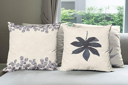 Ambesonne Botanical Throw Pillow Cushion Case Pack of 4, Minimalist Watercolor Painting Leaves Agave Branches Plant in a Pot, Modern Accent Double-Sided Digital Printing, 18", Purpleblue and Dimgray