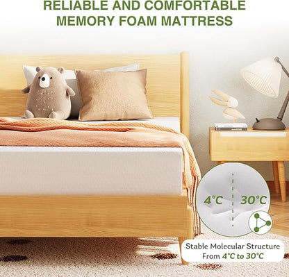 EGOHOME Full Size Memory Foam Mattress, 8 Inch Bed Mattress in A Box with Cooling Green Tea Gel, Pressure Relief with Medium Firm Support, CertiPUR-US Certified, 75''L x 54''W, ‎37.3 pounds White