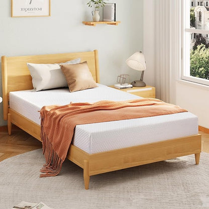 EGOHOME 10 Inch Queen Mattress, Memory Foam Mattress in a Box with Cooling Green Tea Gel, Relieve Pressure with Medium Support, CertiPUR-US Certified, 80''L x 60''W, White