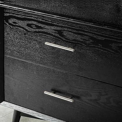 JOY DECOR 5 Pack 5 Inch Cabinet Pulls Kitchen Cabinet Handles with 3 Inch Hole Center Brushed Nickel Cabinet Hardware Stainless Steel Kitchen Drawer Pulls for Cabinets Cupboard, 76mm Hole Centers