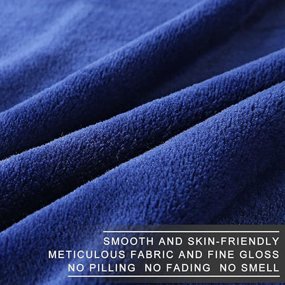 Fleece Blanket Queen Size 350GSM Lightweight Throw for The Bed Extra Soft Brush Fabric Super Warm Sofa Blanket 90" x 90"(Royal Blue Queen)
