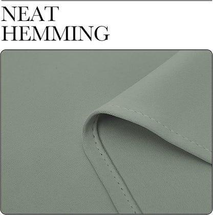 NICETOWN Greyish Green Room Darkening Curtains for Kitchen, Window Treatment Thermal Insulated Solid Grommet Room Darkening Curtains/Drapes for Bedroom (Set of 2, 42 inches Wide by 50 inches Long)