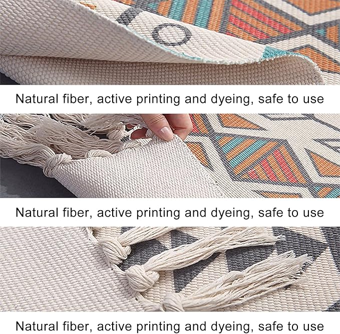 Woodland Animals Round Rugs Flower Crown Rabbit Barn Animal Boho Area Rug in Pastel Color Linen and Cotton Carpet Nursery Rug Washable Hallway Runner Mat Accent Rug for Bedroom Powder Room 3ft