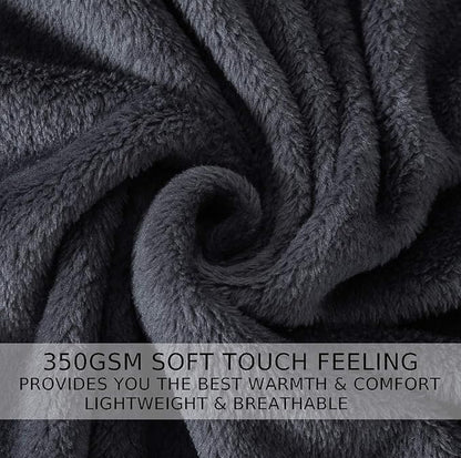 HOZY Soft King Size Blanket for Fall Winter Spring All Season Warm Fuzzy Summer Autumn Oversized Blankets for Cal King/California King Bed Fluffy Lightweight Dark Grey 90"x108"