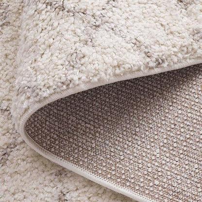 SAFAVIEH Arizona Shag Collection 6'7" Round Ivory/Beige ASG741A Moroccan Non-Shedding Living Room Bedroom Dining Room Entryway Plush 1.6-inch Thick Area Rug