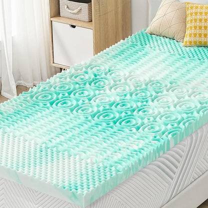 SINWEEK 2 Inch Memory Foam Mattress Topper Twin XL, Twin Extra Long Mattress Pads for College Dorm Single Bed, Pressure Relieve CertiPUR-US Certified, 39x80 Inches, Green