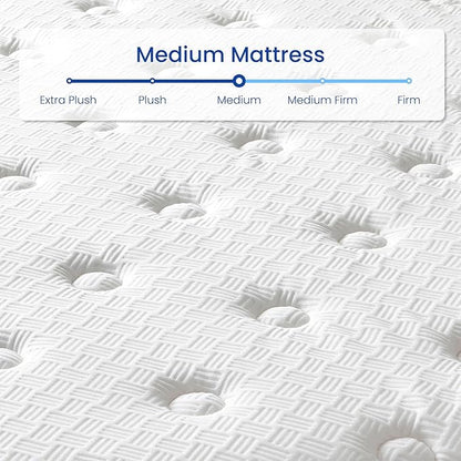 California King Mattress 14 Inch, Hybrid Cal King Size Mattress in a Box, Medium Feel, 3 Layer Premium Foam with Pocket Springs for Motion Isolation and Pressure Relieve, 84"x72"x14", 100-Night Trial