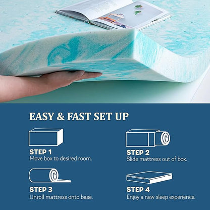 EGO Topper 3 Inch Full Memory Foam Mattress Topper, Gel Foam Mattress Topper for Pressure Relief, Ventilated Design Bed Topper in a Box, CertiPUR-US Certified, Medium