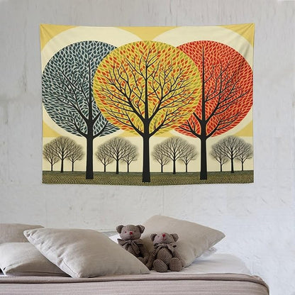 MaSiledy Wall Tapestries Shabby Chic Trees Tapestry Fall Autumn Tree Tapestries for Bedroom Aesthetic Wall Art for Living Room Dorm 30"x40" Bedroom Xmas Tapestry for Bedroom Christmas Backdrop