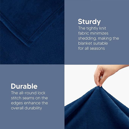 Utopia Bedding Fleece Blanket King Size Navy 300GSM Luxury Anti-Static Fuzzy Soft Microfiber Bed Blanket (90x102 Inch)