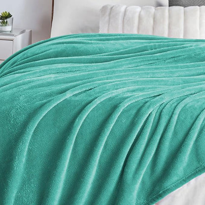 Walensee Fleece Blanket Plush Throw Fuzzy Lightweight (Throw Size 50x60 Turquoise) Super Soft Microfiber Flannel Blankets for Couch, Bed, Sofa Ultra Luxurious Warm and Cozy for All Seasons
