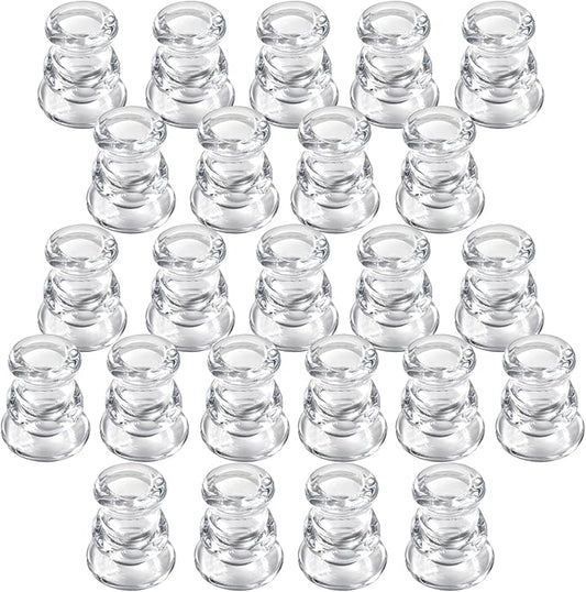 IYOUYA Clear Glass Candlestick Holders 24PCS, 2.1" H Taper Candle Holders Bulk for Pillar Candles, Taper Candles, Glass Candle Holders for Wedding, Party&Festival
