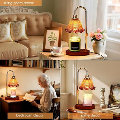 Candle Warmer Lamp with Timer Dimmable: Birthday Gifts for Women & Home Decor for House Warming Gifts New Home– Wax Warmer Gifts for Mom - 3 Timer Modes, 4 Brightness Levels, Adjustable Height