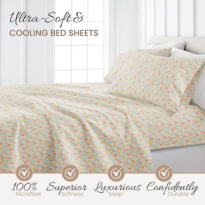 Linen Market Double-Brushed Patterned Microfiber Twin Sheet Set 3 Piece – Oeko-TEX Certified Ultra Soft & Wrinkle-Free - 16" Deep Pocket Sheets - Easy Care Twin Size - Fall Foliage Yellow