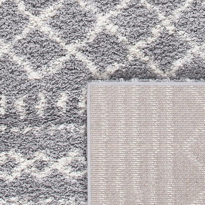 SAFAVIEH Arizona Shag Collection Area Rug - 6'7" x 9'2", Grey & Ivory, Moroccan Design, Non-Shedding & Easy Care, 1.6-inch Thick Ideal for High Traffic Areas in Living Room, Bedroom (ASG741G)