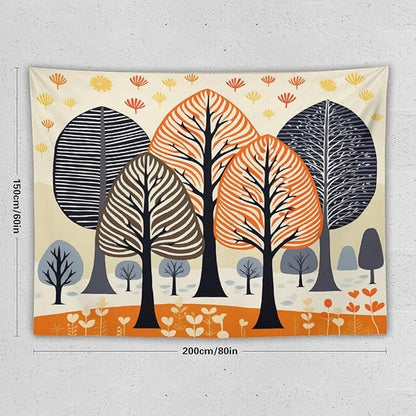 MaSiledy Shabby Chic Trees Tapastry's Wall Hanging Nature Themed Autumn Aesthetic Bedroom Tapestries Landscape Tapestry Home Decor for Room 60"x80" Holiday Scene Banner for Winter Christmas Party