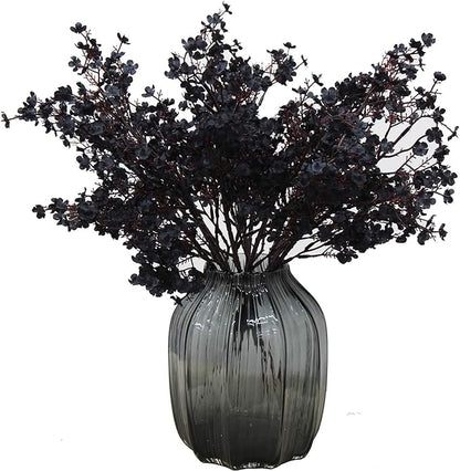 JAKY-Global Babys Breath Fabric Cloth Artificial Flowers 12 Bundle European Fake Silk Plants Decor Wedding Party Decoration Bouquets Real Touch DIY Home Garden (Black-12pcs)