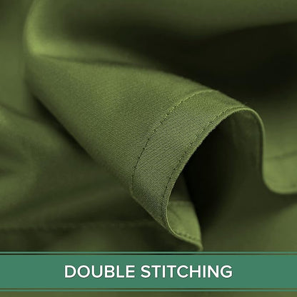 California King Sheets by Pure Bamboo, Genuine 100% Organic Viscose Derived from Bamboo Bed Sheet Set, Soft & Cooling, Double Stitching, Lifetime Quality Promise (California King, Pesto)