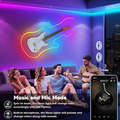 AILBTON 20FT Led Neon Rope Lights Control with App/Remote,Flexible Led Rope Light,Multiple Modes,IP65 Outdoor RGB Lights Waterproof,Music Sync Gaming Led Neon Strip Light for Bedroom Decor