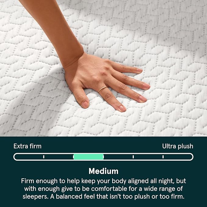 Tuft & Needle Original Medium Queen Size Adaptive Foam Mattress in a Box, Cooling Gel, Pressure Relief, Supportive, 100 Night Trial, Fiberglass Free, CertiPUR-US, 10-Year Limited Warranty