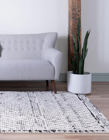 Rugs.com Morocco Collection Rug – 9' x 12' Ivory High-Pile Rug Perfect for Living Rooms, Large Dining Rooms, Open Floorplans