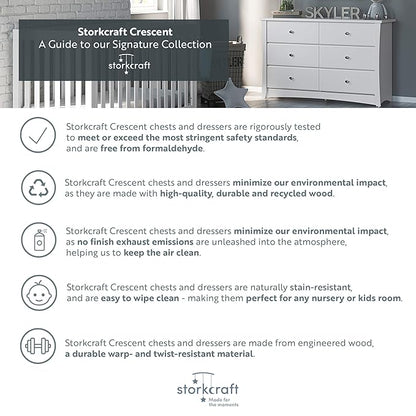 Storkcraft Crescent 4 Drawer Chest (Pebble Gray) – GREENGUARD Gold Certified, Easy-to-Match Chest of Drawers for Nursery and Kids Bedroom, Dresser Organizer for Children’s Bedroom
