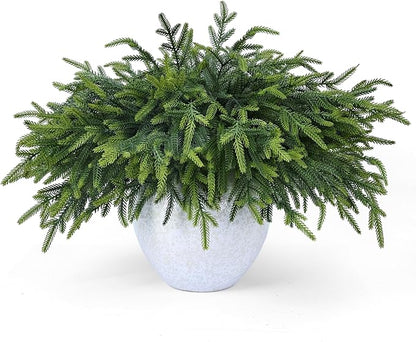 36 Pcs Christmas Greenery Pines Branch Pine Branches Artificial Green Pine Stem - Real Touch for Vase DIY Crafts Flower Arrangement Home Indoor Christmas Decor(18 Inch)
