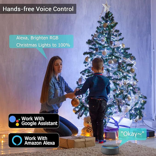 Brizled Smart Christmas Lights, 196ft 600 LED Smart WiFi Color Changing String Lights App Controlled, RGB Christmas Tree Lights Work with Alexa & Google Home for Halloween Indoor Outdoor Decor