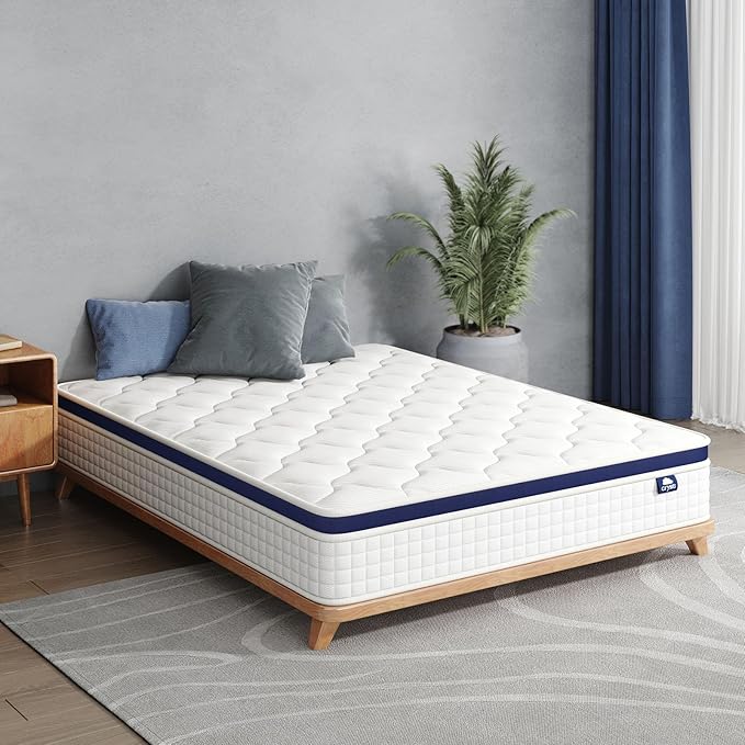 Crystli Queen Mattress 13 Inch Hybrid Mattress Bed in a Box, Medium Firm Support, Pressure & Pain Relief for All Sleepers, CertiPUR-US Certified, Reinforced Edge Support, Motion Isolation
