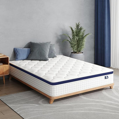 Full Mattress 10 Inch - Hybrid Mattress Bed in a Box, Medium Firm Support, Pressure & Pain Relief for All Sleepers, CertiPUR-US Certified, Fiberglass-free, Reinforced Edge Support, Motion Isolation
