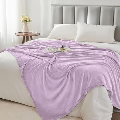 BEDELITE Fleece Blankets Queen Size Lilac Throw Blankets for Bed, Luxury Plush Cozy Fuzzy Blanket 90x90 inches, Super Soft Warm Lightweight Throw Blanket All Seasons Suitable
