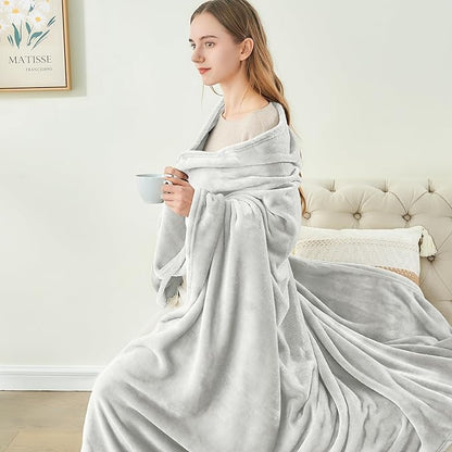 BEDELITE Fleece Blanket Twin Size Dove Gray Throw Blankets for Couch & Bed, 300GSM Luxury Plush Cozy Fuzzy Blanket 60x80 inches, Super Soft Warm Lightweight Throw Blanket for Travel Camping