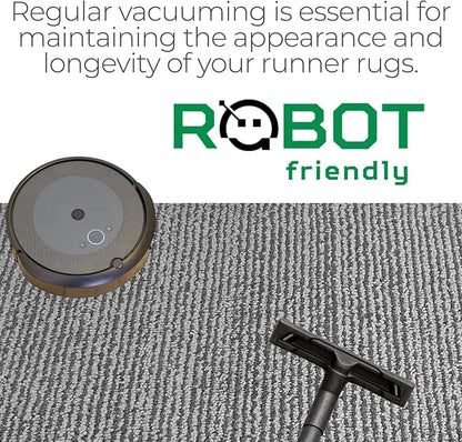REMNAZ Wide Runner Rug, Custom Length Options, Slip and Skid Resistance for Hard Floors, Built-in Rubber Back for Firm Grip and Strong Traction, Modern Minimalist Style, Subtle Striped Grey, 12 ft
