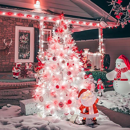 JMEXSUSS 200 LED Red and White Christmas Lights Outdoor, 66ft Halloween String Lights Indoor Clear Wire, Christmas Tree Lights Plug in for Bedroom Tree Christmas Party Decorations