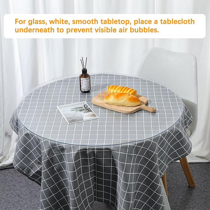 24 Inch 2ft Round Clear Table Protector Tablecloth Cover Desk Top Pad Mat for Glass Furniture Coffee Marble End Bed Sofa Side Bistro Bar Night Stand Cocktail Dining Room Table Thick Plastic PVC Vinyl
