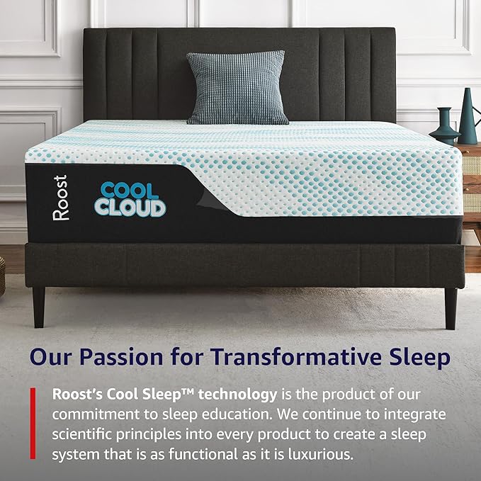ROOST SLEEP Memory Foam Mattress, 12-Inch Full – Cool Cloud Gel Foam Bed with Plush Support, Pressure Relief & Breathable Comfort – Ideal for All Sleep Positions