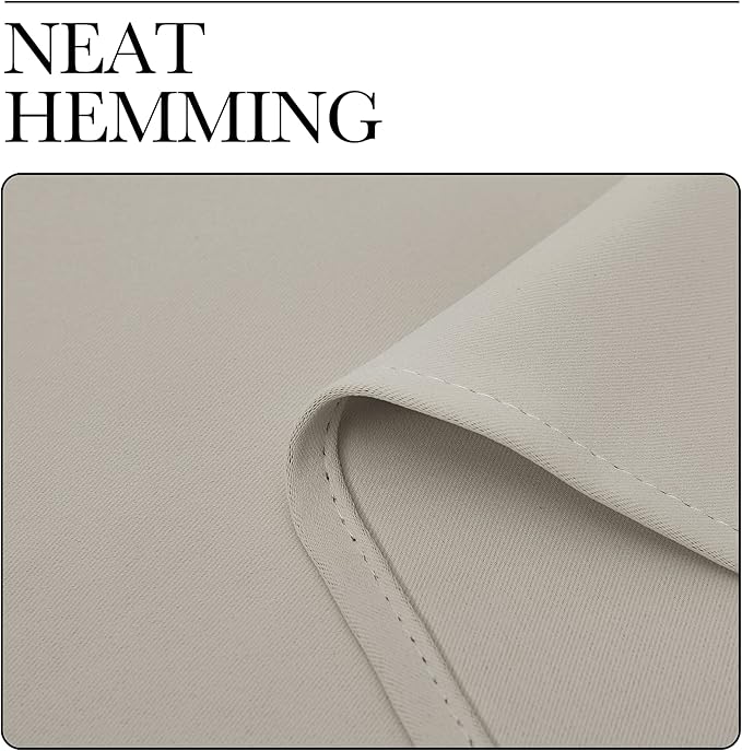 NICETOWN Natural Living Room Blackout Curtains for Windows, Eyelet Top Room Darkening Panels/Drapes for Bedroom (2 Panels, W42 x L84 inches)