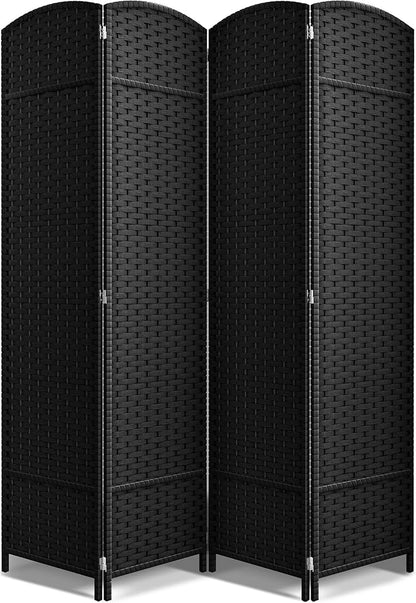 Sorbus 4 Panel Room Divider 6 ft. Tall - Privacy Screen, Extra Wide Double Hinged Panels, Mesh Hand-Woven Design, Partition Room Dividers and Folding Privacy Screens, Wall Divider for Room Separation