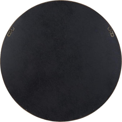 Kate and Laurel Pao Modern Round Wood Wall Mirror; 28; Natural Wood; Decorative Scandinavian Circle Mirror for Robust Wall Decor
