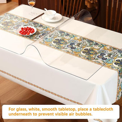 40 X 63 Inch Clear Table Cover Protector 1.5mm Thick Table Protector for Dining Room Waterproof Plastic PVC Vinyl Tablecloth Cover Tabletop Protective Pad for Furnture Wooden Coffee Glass Side Surface