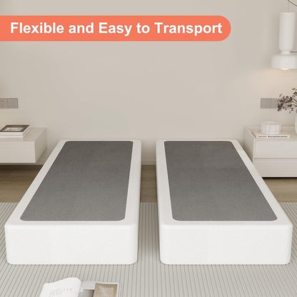 Split King Box Spring 5 Inch, Low Profile Heavy Duty Metal Box Spring King Size with Fabric Cover, Noise-Free, Quick Assembly