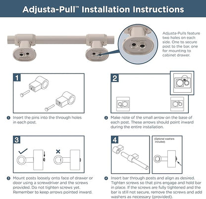 Franklin Brass Adjusta-Pull (5-Pack) Adjustable Drawer Pulls | Fits 1-3/8 to 4 Inch Hole Centers | Champagne Bronze Cabinet Handles| Francisco P44364-CZ-B