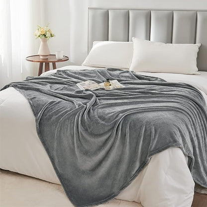 BEDELITE Fleece Blanket Twin Size Grey Throw Blanket for Couch & Bed, Luxury Plush Cozy Fuzzy Blanket 60x80 inches, Super Soft Warm Lightweight Throw Blanket for Travel Camping