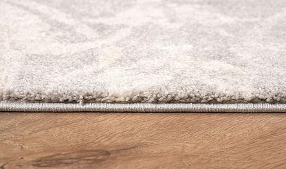 RUG BRANCH New Zealand Plush 4' x 6' (3'9" X 5'6") Modern Indoor Area Rug, Contemporary, Grey Beige - Living Room, Bedroom, Dining Room, and Kitchen