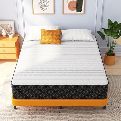 Swbvs Full Mattress, 12 Inch Full Size Mattress Bed in a Box,Memory Foam & Pocket Springs, Medium Feel, Cool Sleep & Pressure Relief, 120-Night Trial